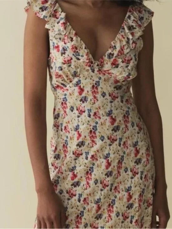 Doen silk blend Floral Sleeveless Dress NEW - Picture 3 of 7